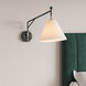 Elane 27.5 inch 60 watt Matte Black/Vintage Brass Swing Arm Sconce Wall Light